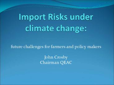 future challenges for farmers and policy makers