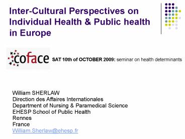 InterCultural Perspectives on Individual Health