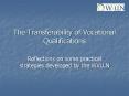 The Transferability of Vocational Qualifications PowerPoint PPT Presentation