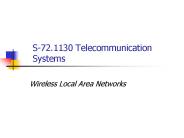 S-72.1130 Telecommunication Systems