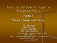 Environmental Science: Toward a Sustainable Future PowerPoint PPT Presentation