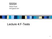 Lecture 4:FTests