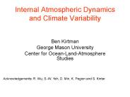Internal Atmospheric Dynamics and Climate Variability
