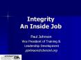Integrity An Inside Job PowerPoint PPT Presentation