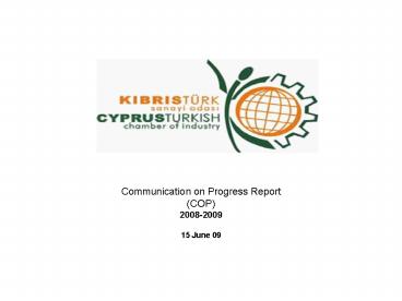 Communication on Progress Report