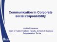 Communication in Corporate social responsibility PowerPoint PPT Presentation
