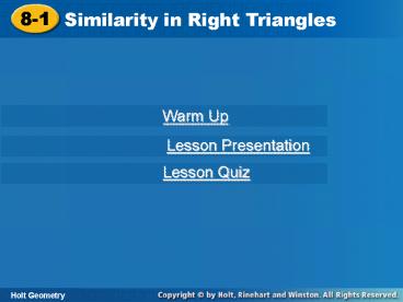 Similarity in Right Triangles