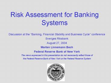 Discussion at the Banking, Financial Stability and Business Cycle conference