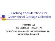 Caching Considerations for Generational Garbage Collection