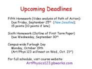 Upcoming Deadlines
