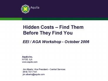 EEI AGA Workshop October 2006