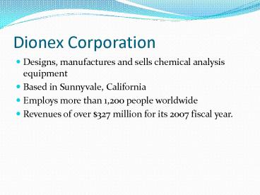 Dionex Corporation