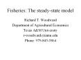 Fisheries: The steady-state model PowerPoint PPT Presentation
