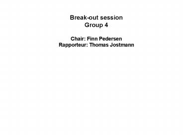 Breakout session