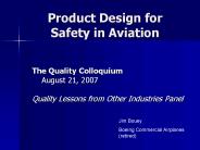 Product Design for Safety in Aviation