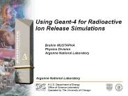 Using Geant-4 for Radioactive Ion Release Simulations