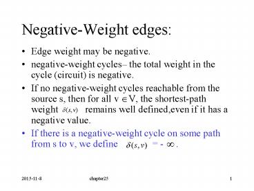 Negative-Weight edges:
