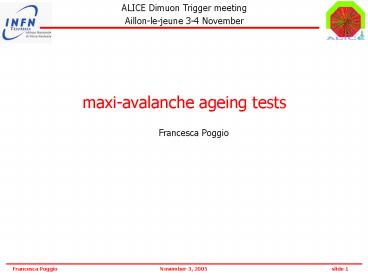 maxiavalanche ageing tests