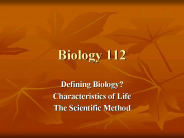 Biology 112
