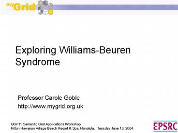 GGF11 Semantic Grid Applications Workshop,