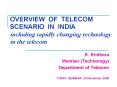 OVERVIEW OF TELECOM SCENARIO IN INDIA including rapidly changing technology in the telecom PowerPoint PPT Presentation