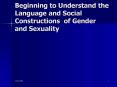 Beginning to Understand the Language and Social Constructions of Gender and Sexuality PowerPoint PPT Presentation