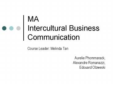 MA Intercultural Business Communication