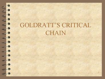 GOLDRATTS CRITICAL CHAIN