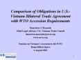 Comparison of Obligations in U'S'Vietnam Bilateral Trade Agreement with WTO Accession Requirements PowerPoint PPT Presentation