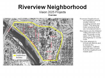 Riverview Neighborhood Vision 2025 Projects Overview