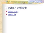 Genetic Algorithms
