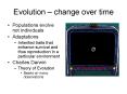 Evolution change over time PowerPoint PPT Presentation