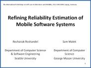 Refining Reliability Estimation of Mobile Software Systems