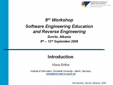 8th Workshop