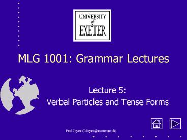 MLG 1001: Grammar Lectures