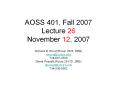 AOSS 401, Fall 2007 Lecture 26 November 12, 2007 PowerPoint PPT Presentation