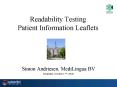 Readability Testing Patient Information Leaflets PowerPoint PPT Presentation