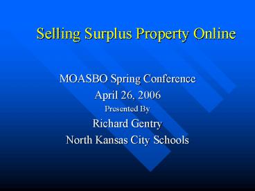 Selling Surplus Property Online
