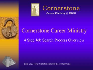 Cornerstone Career Ministry 4 Step Job Search Process Overview