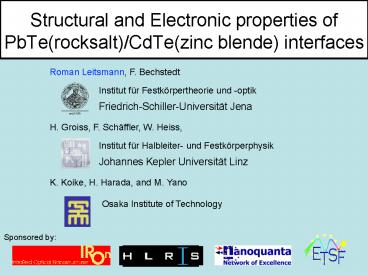 Structural and Electronic properties of PbTerocksaltCdTezinc blende interfaces