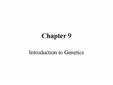 Introduction to Genetics