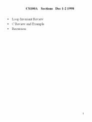 Loop Invariant Review