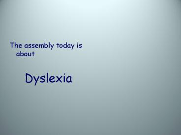 The assembly today is about