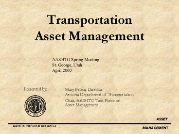 Transportation Asset Management