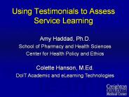 Using Testimonials to Assess Service Learning