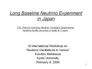 Long Baseline Neutrino Experiment in Japan