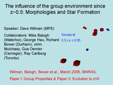 Speaker: Dave Wilman MPE