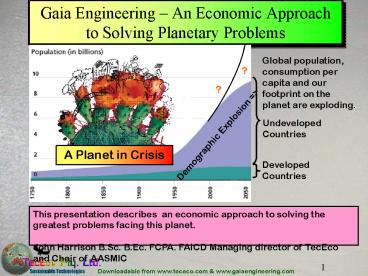 Gaia Engineering An Economic Approach to Solving Planetary Problems
