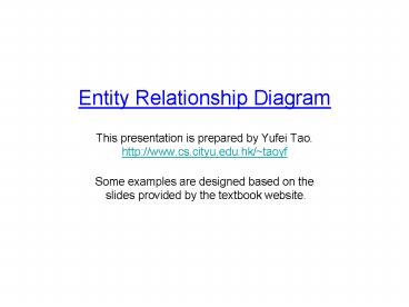 Entity Relationship Diagram