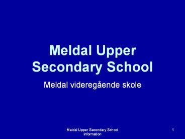 Meldal Upper Secondary School